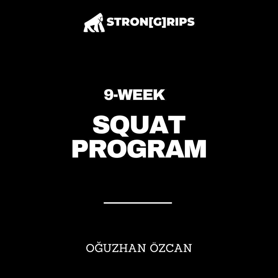 StronGrips Squat Programı ile squat gücünü artıran ve dayanıklılığı geliştiren bir atlet, StronGrips ekipmanlarıyla egzersiz yapıyor.